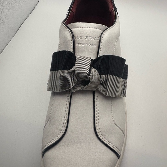 Kate Spade Women White Sneakers with Black Bow - Picture 10 of 13